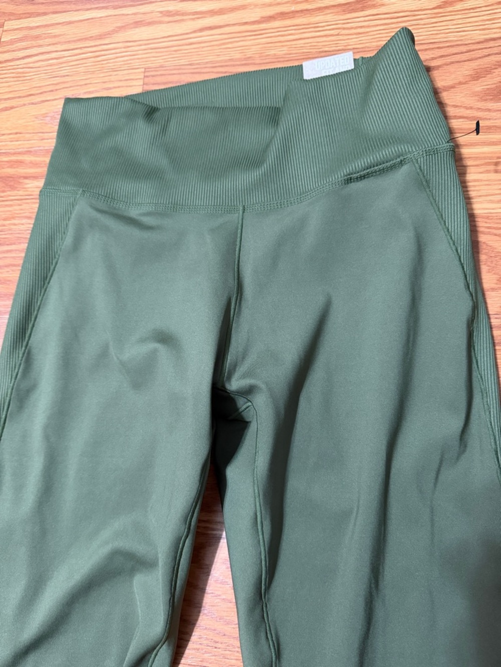 adidas Olive Green High Waist Performance Leggings - Picture 3 of 6